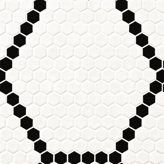 MSI - Domino Collection - White And Black Hive Pattern Matte - 1"