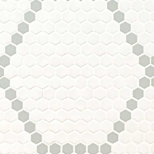 MSI - Domino Collection - White And Gray Hive Pattern Matte - 1"
