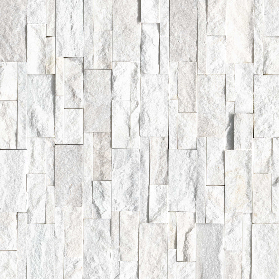 MSI - XL RockMount™ Stacked Stone Panels - Arctic White - 9" x 24"