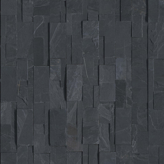 MSI - XL RockMount™ Stacked Stone Panels - Premium Black - 9" x 24"