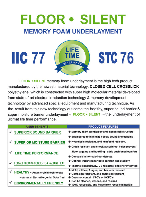 FloorTek - 3MM Floor Silent Odour Free Foam